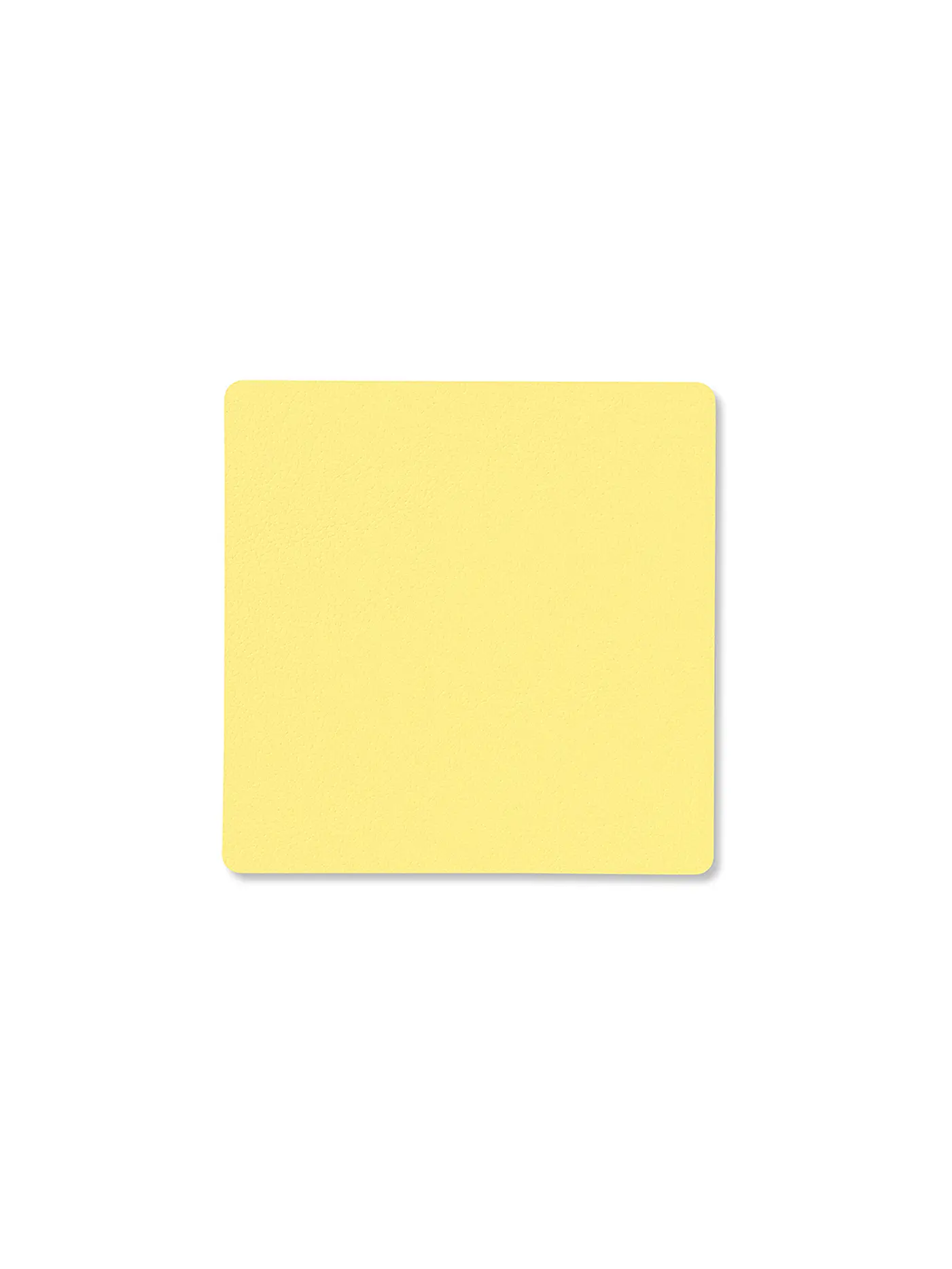 LIND DNA | Leder-Untersetzer eckig 10x10cm Light Blue | gelb
